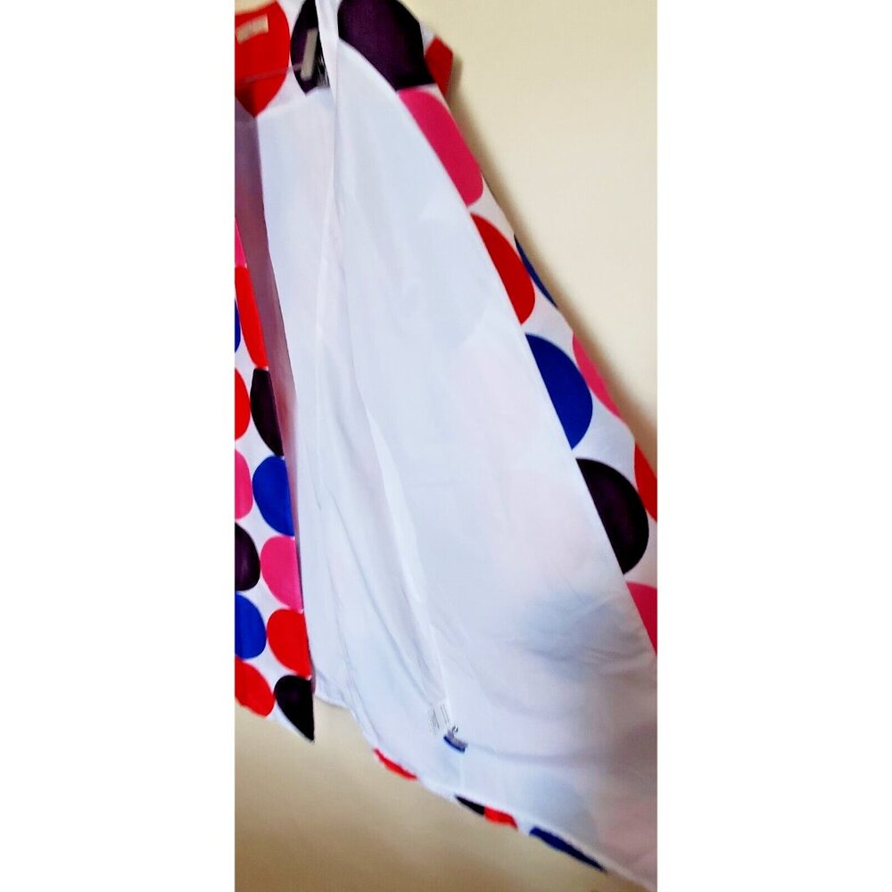 Wayward Fancies eShakti M 8 White Open Coat Large Colorful Polka Dots Pockets - Picture 6 of 14